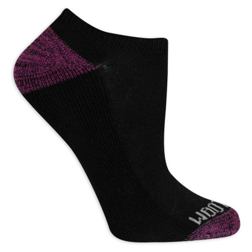 Fruit of the Loom Everyday Soft Cushion No-Show Socks for Women, Black Assorted, Sizes 4-10 (10-Pack)
