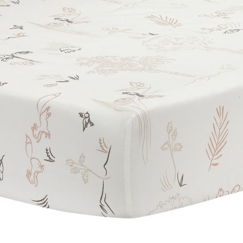 Lambs & Ivy Treetop Fox Woodland Breathable Cotton Fitted Crib/toddler Sheet