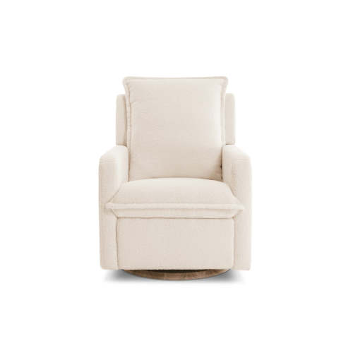 Milo Sheepskin Swivel Recliner Chair in Beige