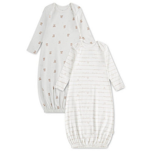 Baby Boys' or Baby Girls' Babywear Long-Sleeve Gowns, 2-Pack