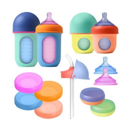 Nursh Reusable Silicone Pouch Baby Bottle Grow-with-Baby Bundle Gift Set - 13pc