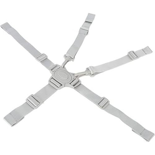 High Chair Straps, Replacement Straps for High Chair, Harness Straps for Most 5 Point High Chairs, Replacement High Chair Belt, Universal (Gray Button 5-Point Strap)