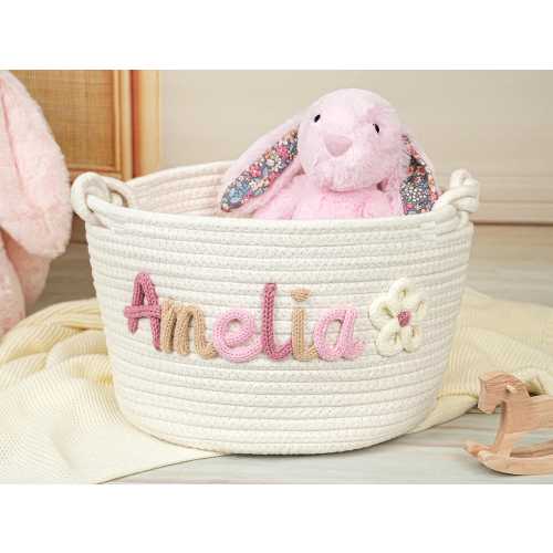 Custom Toy Basket,Baby Shower Gifts, Kids Gifts,Nursery Decor, Gifts for Baby,Custom Name Basket,Kid Toy Basket,Baby Name Gift,Home Storage