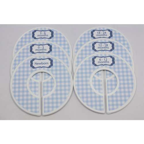 Baby Closet Dividers Baby Shower Gift Blue Nursery Gingham Closet Organizers Finished Closet Dividers Baby Boy Gift