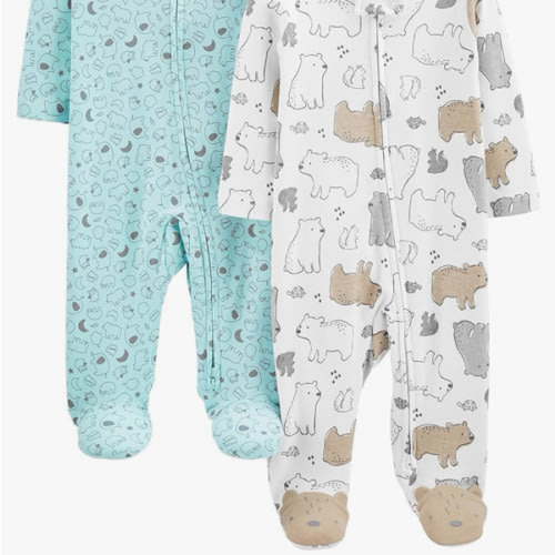 Simple Joys by Carter's Baby Neutral 2-Pack Cotton Footed Sleep and Play