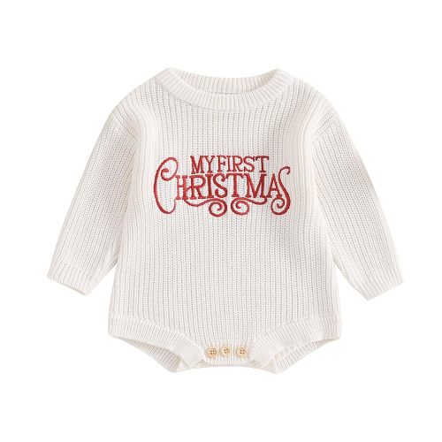 Adobabirl Baby Girl Boy Knitted Sweater Bubble Romper Long Sleeve Jumpsuit Festival Outfit Fall Winter Spring Clothes