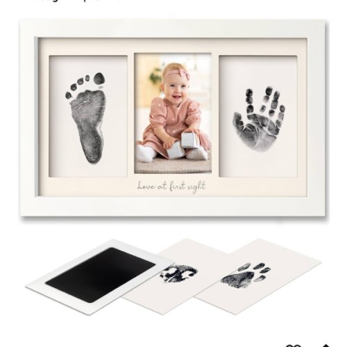 Inkless Baby Hand and Footprint Kit Boy, Girl - No Mess Ink Pad for Handprint, Clean Touch Dog Paw Print Kit, Personalized Baby Shower Gifts, Nursery Newborn Keepsake Frame (Alpine White)