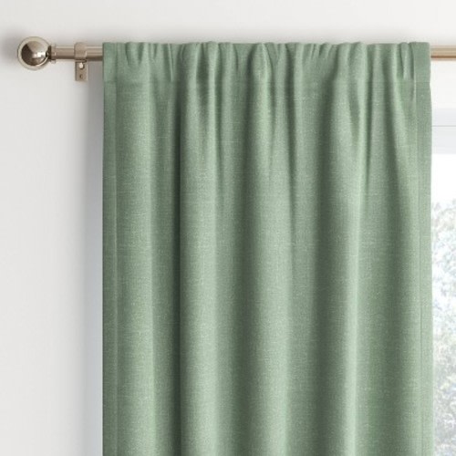 Room Darkening Heathered Thermal Window Curtain Panel Green - Room Essentials™, Size: 42"x84"