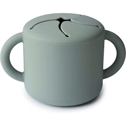 mushie Silicone Snack Cup | Spill Proof Food Container for Toddler and Baby (Cambridge Blue)