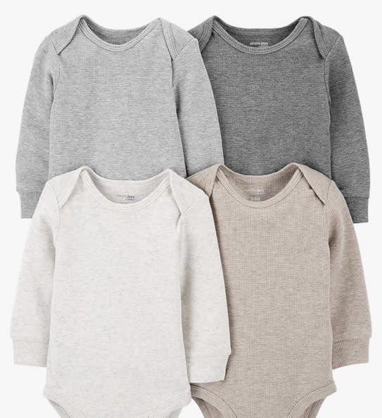 Simple Joys by Carter's Baby 4-pack Soft Thermal Long Sleeve Bodysuits