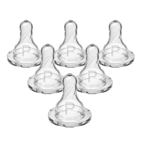 Dr. Brown’s Natural Flow Preemie Flow Narrow Baby Bottle Silicone Nipple, Slowest Flow, 0m+, 100% Silicone Bottle Nipple, 6 Count(Pack of 1)