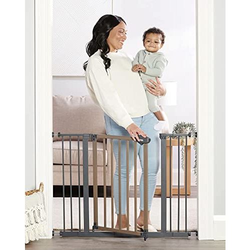 Regalo Heritage & Home Multi-Style Extra Wide 39-Inch Baby Safety Gate, Award Winning Brand, Includes Decor Wood Door, Extension Kits, Pressure Mount Kit, Wall Cups and Mounting Kit
