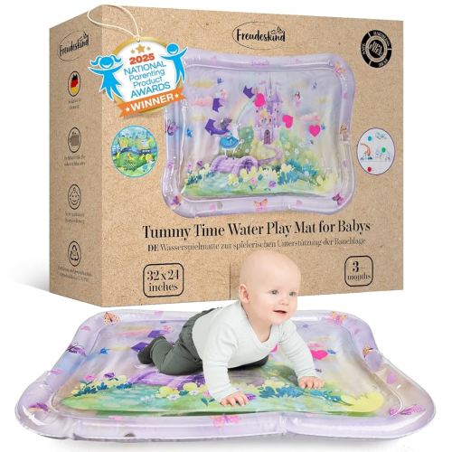 Premium Water Play Mat XXL – Award-Winning Inflatable Tummy Time Water Mat – Sensory & Motor Development Designed by Professional Educators – Certified 100% Baby-Safe Materials