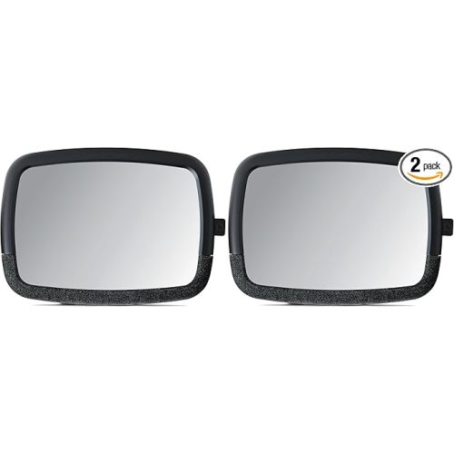 Munchkin Baby Car Mirror for Rear Facing Car Seats, Pivot 360 Baby in-Sight Adjustable Auto Mirror, Black, 2 Pack