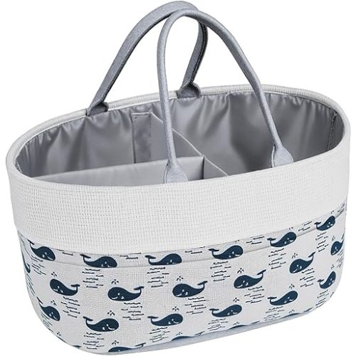 Lemonfilter Baby Diaper Caddy, Nursery Organizer & Car Storage Bag for Baby Diapers and Wipes, Baby Storage Basket with Handle, Changing Table Organizer for New Parents, Ideal Gift for Baby Shower