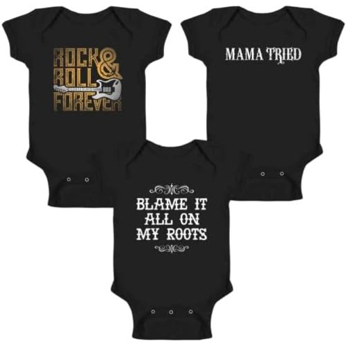Pop Threads Blame It All On My Roots Country Music Cute Funny Western Baby Toddler Kids Girl Boy T-Shirt