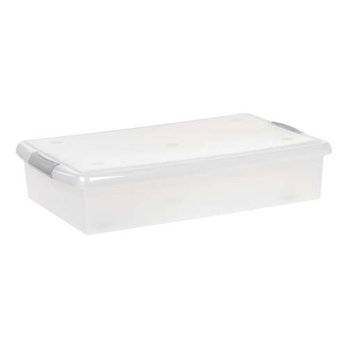 IRIS 40 Qt. Plastic Storage Bin with Lid, Stackable Storage Container, Tote, Clear
