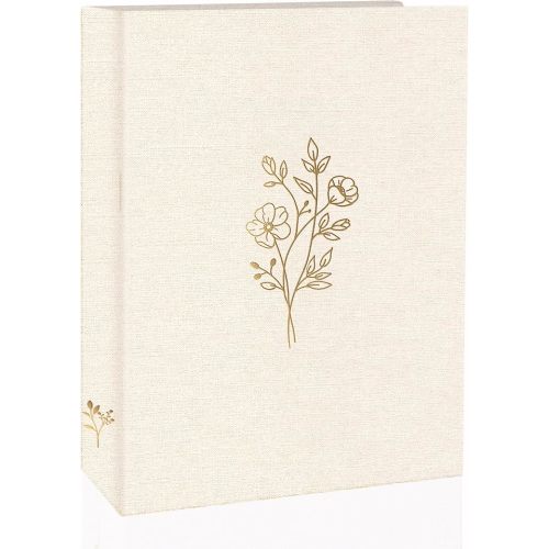 Holoary 5x7 Photo Album 100 Photos, 100 Pockets Picture Album, Linen Fabric Cover Big Picture Book for Photos, Photo Album 5x7 for Family Weddings Travel Memories(Beige)