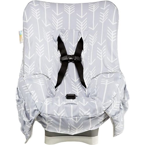 Niko Easy-Wash Children's Car Seat Cover & Liner - Cotton Jersey Gray & White Arrow Pattern - Universal FIT - Crash Tested - Waterproof SEAT Bottom - Easy to Clean - Machine Washable