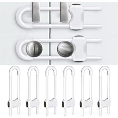 Baby Proofing Cabinets,Cabinet Locks for Babies,U-Shaped Child Locks for Cabinets, Child Proof Cabinet Latches,Child Safety Cabinet Locks with Adjustable by SPISPI (Pack of 6)