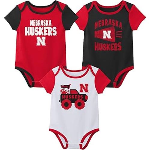 Outerstuff NCAA Teams Newborn Baby and Infant Short Sleeve Bodysuit Variety 3-Pack (0-18m)