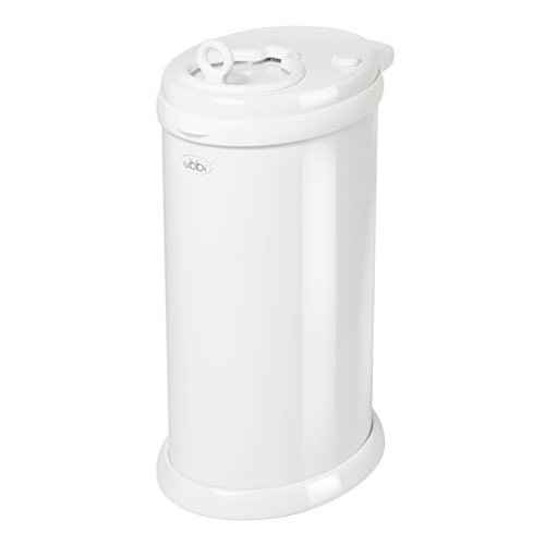 Ubbi Steel Diaper Pail, Odor Locking, No Special Bag Required, Award-Winning, Registry Must-Have, White