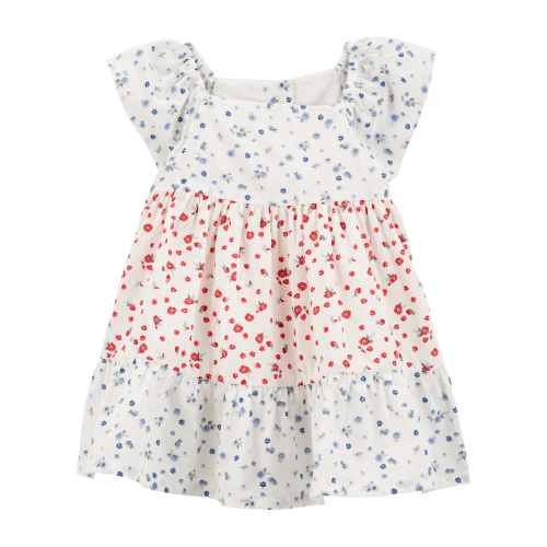 Baby Tiered Poplin Floral Print Dress - Ivory - OshKosh | Carter's