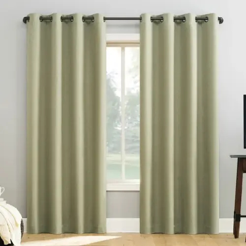 Sun Zero Pratt Tonal Texture Fleece Insulated 100% Blackout Window Curtains, 2-pack