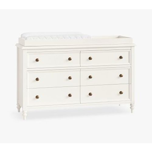 Chris Loves Julia Turned Wood Extra-Wide Dresser & Topper Set, Heritage White