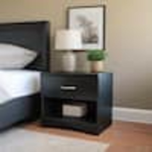 South Shore Step One 1-Drawer Nightstand in Pure Black 3107062
