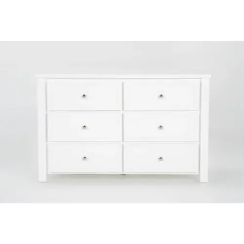 Luca White Wood 6-Drawer Dresser
