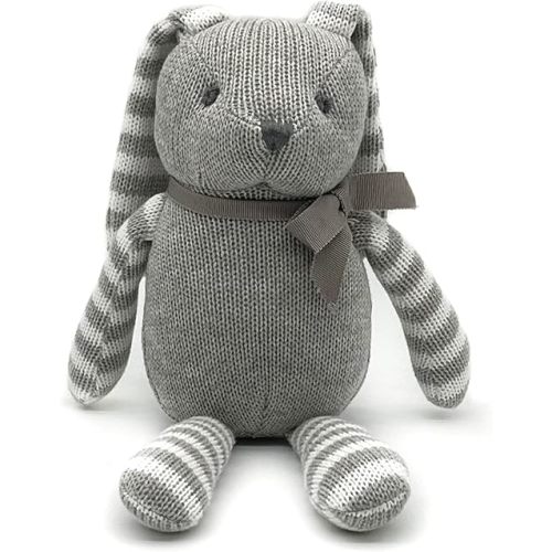 Organic Baby Toys Grey Bunny Rabbit Stuffed Animal 7.1"