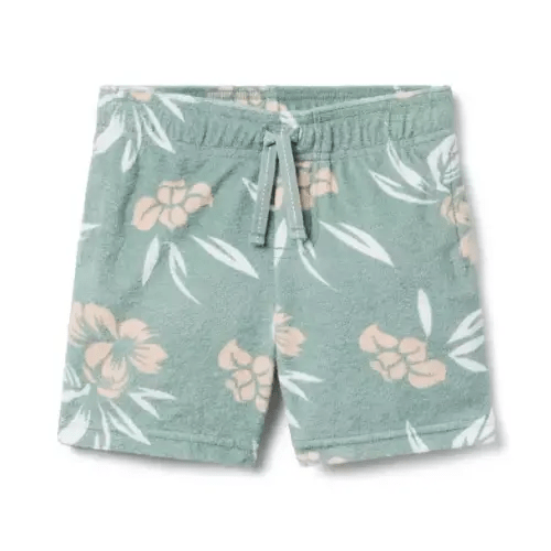 Boy Chaparral Green Tropical Floral Tropical Floral Terry Short by Janie and Jack