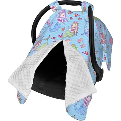Mermaid Baby Car Seat Canopy Cover Multi Use Nursing Cover for Mom Nursing Covers Newborn Mermaid Shower Gift