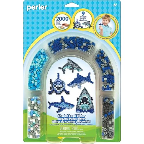 Perler Bead 'Shark' Fuse Bead Activity Kit for Kids Crafts, 2004 pcs , Sharks , Small