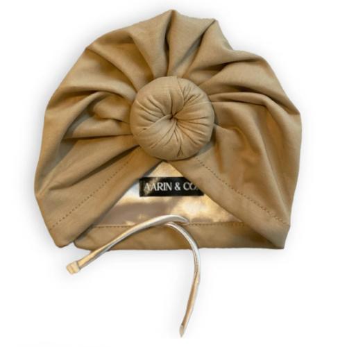 Adjustable Satin Lined Turban-Caramel – Aarin & Co.