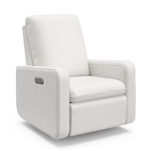 Graco Teddi Infant Power Recliner Swivel Glider with USB, Ivory Basketweave