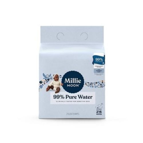 Millie Moon 99% Pure Water Baby Wipes - 216ct