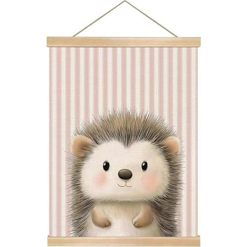 You found a duck Cute Little Hedgehog Wall Art Decor, Nordic Woodland Animal Wall Hanging Decor for Nursery,Classroom, Playroom, Soft Neutral Animals Poster for Toddler Bedroom 14x18.5Inch
