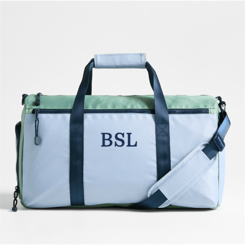 Personalized Dreamer Green and Blue Colorblock Kids Duffel Bag