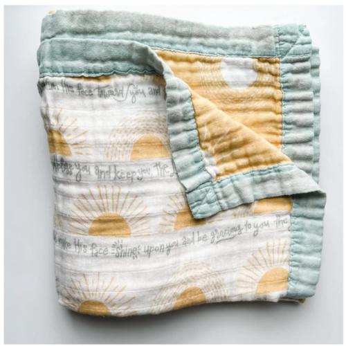 The Blessing Luxury Double Sided Muslin Catholic Blanket – The Little Rose Shop