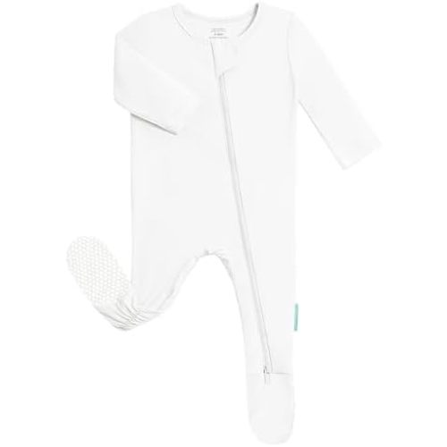 PurComfy Baby Zipper Footie Pajamas, Supersoft Bamboo Rayon Baby Footed Pjs Boy Girl 0-3-6-9-18-24 Month Coverall Sleepers