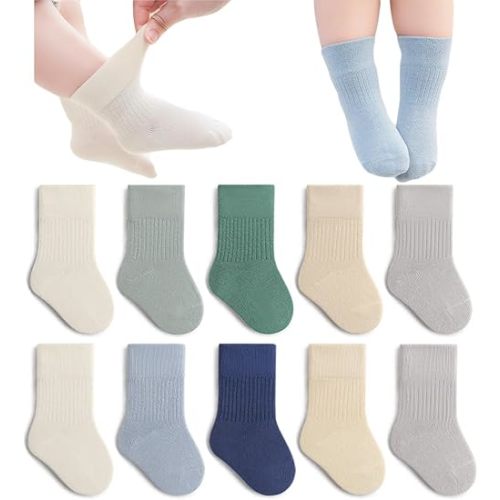 Newborn Cotton Crew Socks Unisex Baby Solid Color Sock Ankle Socks for Boy Girls Infant Toddlers
