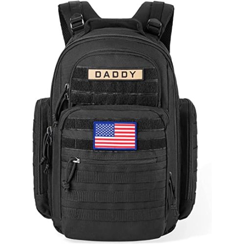 SHARKMOUTH Diaper Bag Backpack for Dad and Mom, Military Molle diaper Pack with Insulated Bottle Holders and Wipe Pocket