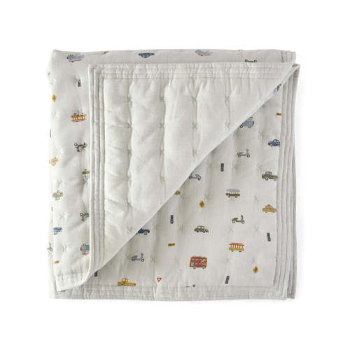 Quilted Chambray Blanket- secret garden