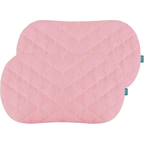 Bassinet Mattress Cover Compatible with Halo Bassinest Swivel Sleeper Bassinet Mattress Pad, 2 Pack, Microfiber, Waterproof and Soft, Pink