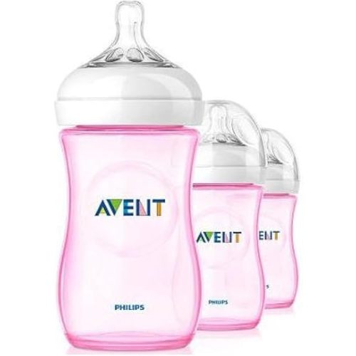 Philips Avent Natural PP Pink 9-Ounce Baby Bottles (Pack of 3)