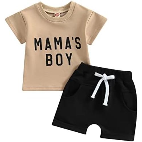 Daddys Boy Baby Clothes Dad's Little Dude Short Sleeve Shirts and Drawstring Shorts Toddler Summer Cute Outfit