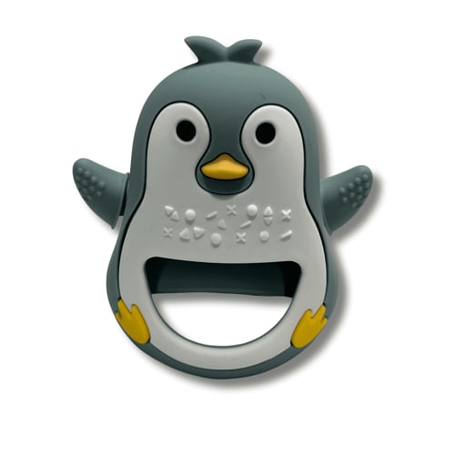 Blue Penguin Silicon Teether - BPA Free Silicone, Easy Grip & Safe, Soft Silicone