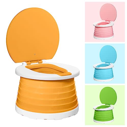 Portable Potty for Toddler Travel Potties Foldable Training Toilet Travel Potty Chair for Toddler Baby Kids Travel Potty Seat Indoor& Outdoor Orange